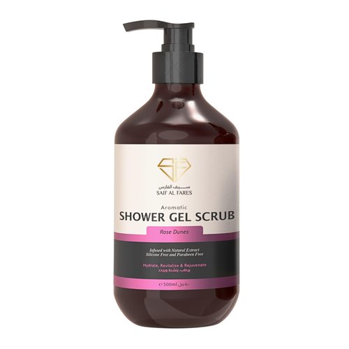 SAIF AL FARES Rose Dunes Shower Gel Scrub Alcohol Free with Rose Scent Infused with Natural Extra...