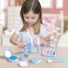 JXJ Pretend Makeup Toy Set for Toddler Girls - Blue Makeup Set with Nail Polish, Lipstick, and Fake Accessories - Ideal Dress Up Toy for 2-8 Year Old Girls for Birthdays