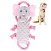 everyday joy Squeaky Dog Stuffed Animals Chew Toy - Crinkle Paper Tug of War Rope Plush Dog Toy - Soft Tough Squeaker Dog Entertainment Toys for Home Alone - Fun Boredom Busters for Dogs - Elephant