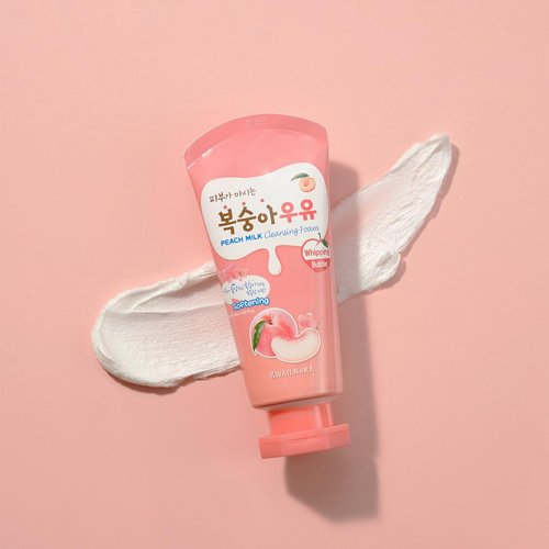 WELCOS KWAILNARA Milk Facial Cleansing Foam (120 ml / 4.06 Fl. oz) (Peach)