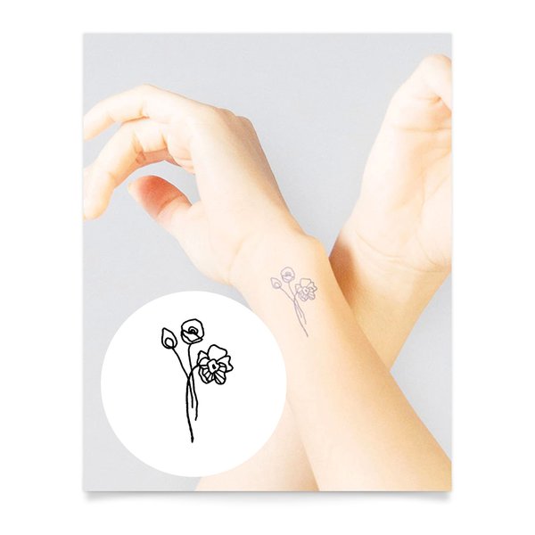 Inkbox Temporary Tattoos, Semi-Permanent Tattoo, One Premium Easy Long Lasting, Water-Resistant Temp Tattoo with For Now Ink - Lasts 1-2 Weeks, Pop of Color, 2 x 2 in
