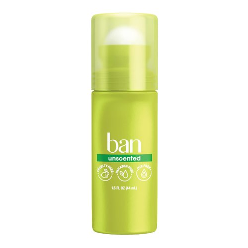Ban Roll-On Deodorant, Unscented - 3.5 oz