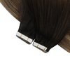 Ve Sunny Black OmbreTape in Hair Extensions Human Hair Balayage Hair Extensions Tape ins Ombre Invisible Tape in Extensions Real Human Hair Black Roots to Dark Brown with Ash Brown 25g 10pcs 18in