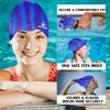 Water Gear Jazz Silicone Swim Cap - Flexible Unisex - Great for Short and Long Hair - Improve Your Performance (Blue/Purple, One Size)