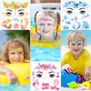 HOWAF 9 Sheets Mermaid Face Tattoos, Under The Sea Mermaid Temporary Tattoos for Girls Birthday Party Decorations, Mermaid Ocean Animal Face Painting Tattoos Stickers for Summer Party Supplies