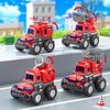 Beby Buty Fire Trucks Toys for Toddlers 3-5, 4 PCS Car Trucks for Toddlers Boys Girls with Flexible Joints, Kids Toddlers Toys for 3 4 5 6 Years Old Boys Girls Birthday Gifts