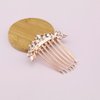 Micro Traders Flower Hair Comb Rhinestone Wedding Bride Headpiece Hair Ornament Decorative Hair Accessories for Women And Girls Hairstyles Blue