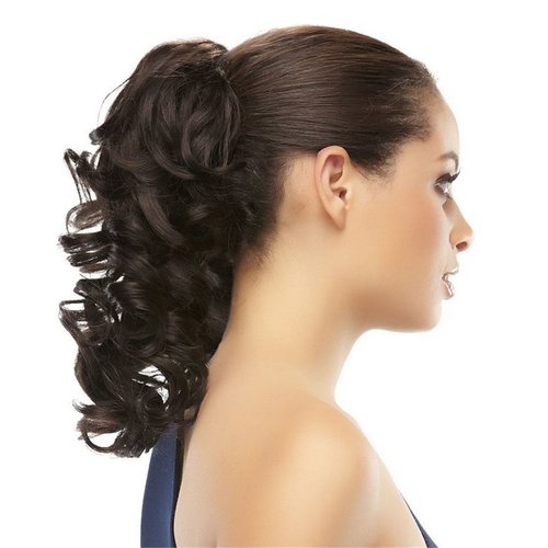 Aimole Curly Ponytail Extension Hair Piece Claw Medium Long 12 inches Clip In/On Synthetic Hair Extensions(130 Fox Red)
