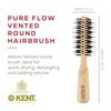 KENT Round Brush for Blow Drying, LPF4, Vented, FSC Certified Beech Wood, Natural Boar Bristle and Nylon, 8.75x1.75x0.6 inches, Black, Unisex, Short Fine Hair