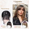 Megito Clip in Bangs, 360° Fake Bangs Hair French Bangs Clip in Hair Extensions, Black Brown Hair Bangs Toppers for Women Wispy Bangs with Hairpieces Clip in Bangs for Daily Wear
