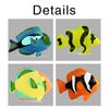 RCOMG 24PCS Tropical Fish Toys, Plastic Sea Creatures Figurines Set, Educational Learning Ocean Animal Figures, Party Favor Miniature Toys Gifts for Boys Girls Kids