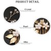 10 Pieces Gold Leaf Bridal Hair Pins, Wedding Headpiece Hair Jewelry with Pearl Rhinestone Wedding Hair Accessories for Bride Bridesmaids Flower Girls