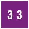 Smead 67423 Single Digit End Tab Labels Number 3 Purple 250/Roll
