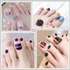 SILPECWEE 40 Sheets Toe Nail Stickers Full Nail Wraps Toenail Polish Strips for Women Gel Nail Strips Self Adhesive Nail Decals Toes Manicure Sticker Nails Accessories with 1pc Nail File