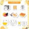 simarro Miniature Dollhouse Breakfast Accessories, 46 Pcs 1:12 Scale Mini Toast Machine Bread Milk Eggs Cups Fruits Plates Fork Spoons Drink for Dollhouse Kitchen Scene and Cake Topper Decor