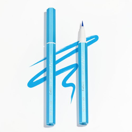 YES.EYE DO Bright Blue Liquid Eyeliner Precision Pen - Felt Tip Blue Eyeliner Liquid for Flexible Line Thickness - Easy to Remove with Warm Water - Drama Makeup&Body Art Use (Skyline Blue)