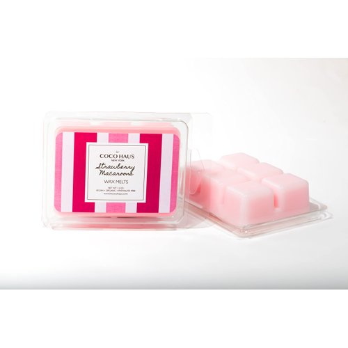 Le COCO HAUS Wax Melts - Vegan Coconut Wax Blend 3oz, 6ct (Strawberry Macaroon)