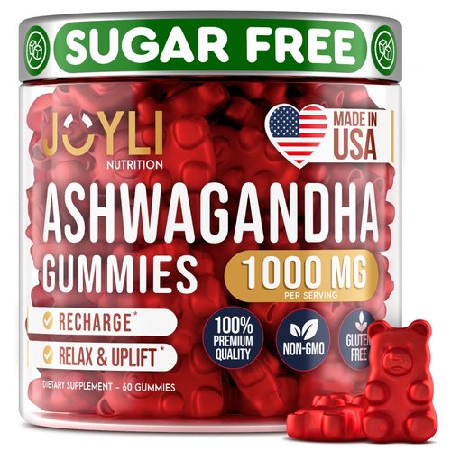 Ashwagandha Gummies for Women & Men - Natural Calm Gummies with Ashwagandha Root Extract Vitamin C Zinc - Ashwagandha Herbal Supplement for Sleep Stress Balance - 60 Vegan Sugar Free Chews