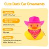 wonuu Rubber Duck Yellow Duck Car Dashboard Decorations Car Ornaments for Cool Car Accessories with Cowboy Hat Necklace and Sunglasses, pink hat love galssess
