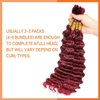 Peenoll Burgundy Braiding Human Hair 100g 20 Inch 99J Burgundy Deep Water Wave Bulk Human Hair for Braiding No Weft Brazilian Virgin Curly Human Hair Extensions for Boho Braids