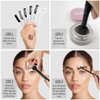 Cilrofelr Eyebrow Stamp Stencil Kit, Eyebrow Stamp and Shaping Kit, Brow Trio Eyebrow Pomade Kit, One Step Brow Stamp Kit with 10 Brow Stencils, Waterproof, Long-Lasting Eyebrow Makeup, Medium Brown