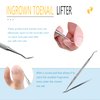 Pixkrot Ingrown Toenail Removal Kit, Ingrown Toenail Treatment Tool,Nail Clippers and Lifter,Thick Toenail Nail Cleaning and Foot Repair Tool,Correction Polish Pain(4 Pack,Stainless Steel)