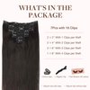 GOO GOO Clip in Hair Extensions Real Human Hair, 14inch 120g 7Pcs, 2 Dark Brown, Remy Human Hair Extensions Clip ins for Women, Natural Human Hair