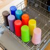Youngever 9 Pack Plastic Tumblers, Unbreakable Drinking Glasses, Plastic Cups in 9 Assorted Colors, Reusable | Stackable | NO BPA | Top-rack Dishwasher Safe (32 Ounce)