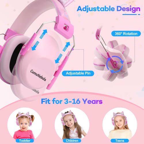 Noise Canceling Headphones for Kids 28 dB, Noise Reduction Ear Muffs Kids Ear Protection for 3-16 Years Children Headphones Noise Cancelling Hearing Protection For Shooting Concerts, Fireworks