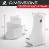 Sleeve Stars Ankle Brace for Sprained Ankle, Plantar Fasciitis Relief Ankle Support for Women, Ankle Compression Sleeve w/ Strap (Pair/White)
