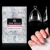 UNA GELLA Almond Nail Tips Extra Short Half Cover 504pcs- Soft Gel Short Almond Fake Nails Matte Clear Almond Gel x Nails Self-handle for Nail Extension DIY Nail Salon Gift for Her, 12Sizes