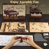 3D Wooden Puzzles for Adults, Playable Piano Model Kit 1:20 Scale Building, 3D Puzzles Wooden Music Box, Magic Wooden Building Kits Piano Christmas Birthday Gifts for Adults Teens