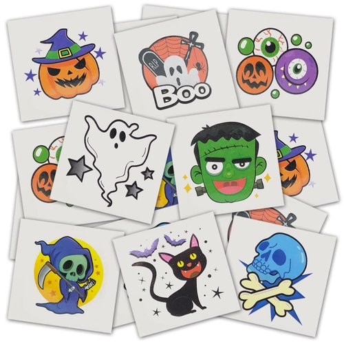 ArtCreativity Individual Halloween Temporary Tattoos for Kids - Pack of 160-2 Inch Non-Toxic Tats for Boys and Girls, Great for Halloween Party Favors, Treats, Décor, Goodie Bags -8 Designs