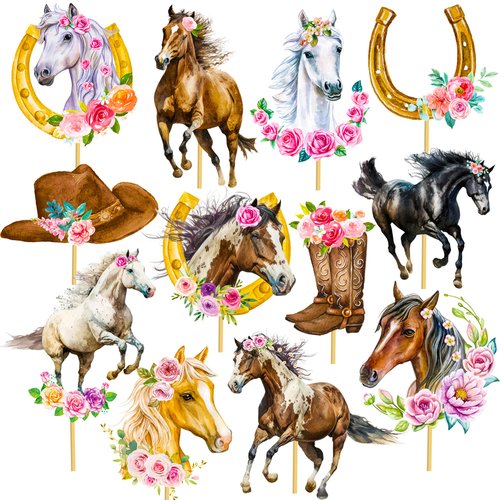 Cowgirl Party Centerpiece Sticks Cowgirl Western Party Decorations 24pcs Horse Table Toppers Deco...