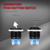 DaierTek 12V Momentary Horn Push Button Switch Black Metal Waterproof 19mm Round Starter Power Switch for RV Truck Boat Marine - 2pcs
