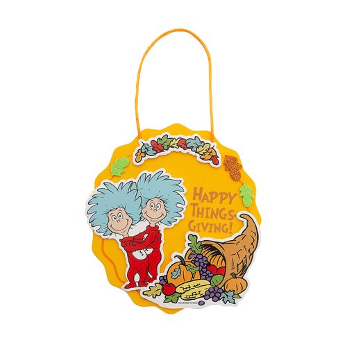 Fun Express Dr. Seuss Thanksgiving Sign Craft Kit - Makes 12