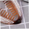 FRCOLOR Hair Clip for Women Small Banana Clips for Thin Hair Curly Hair Crystal Pearl Ponytail Clip Banana Claw Clip 2pcs