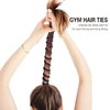 1 Pack 25" Black Sport Elastic Hair Ties No Damage For Thick Hair, Ponytail Holders for Long Curly Thin Fine Hair Braided Hair Ties for Wind Water Hair Hands for Women's Hair Ponytail Wrap Hair Tie
