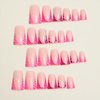 Tyuimhx 24Pcs Duck Nails Press on Pink Wide French Tip Fake Nails With Rhinestones Designs Full Cover Duck Feet Nail Tip Acrylic Duck False Nails Stick on Nails for Women Girls