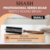 Since 1869 Hand Made In Germany Professional Series Boar Bristle Round Brush - Add Volume, Help Fight Frizz - Super-Grip Handle for Easy Styling - Eco-Sour (Small)
