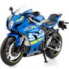 MSZ 1/12 Compatible for Suzuki GSX-R1000 Motorcycle Toy,Collector Motorcycle Modle with Display Stand,Toy Motorcycles for 3-9 Year Old Boys Blue