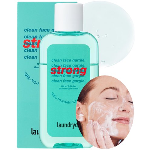 LAUNDRYOU clean face foam cleanser strong | Daily facial cleanser for all skin type, Moisturizing face wash, makeup removal, Tested for sensitive skin, 160g