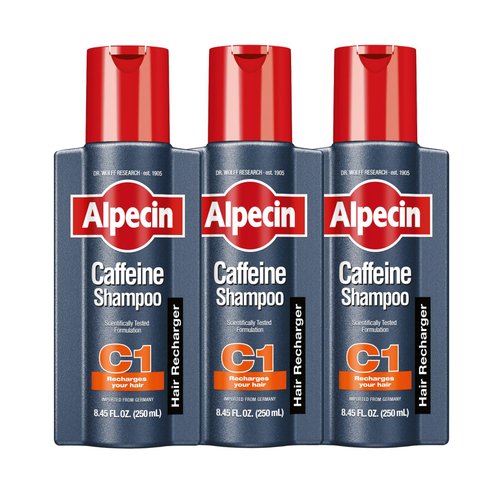 Alpecin C1 Caffeine Shampoo 8.45 fl Oz (Pack of 3) I Hair Performance Enhancer I Promotes Natural Hair Growth and Thickness I Energizes Scalp