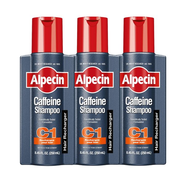 Alpecin C1 Caffeine Shampoo 8.45 fl Oz (Pack of 3) I Hair Performance Enhancer I Promotes Natural Hair Growth and Thickness I Energizes Scalp
