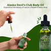 Snowy Summit Alaska Devil's Club Body Oil - Luxurious Body Massage Oil with Devil’s Club, Spruce Tip & Fireweed - Handcrafted Shower Oil from the Alaskan Wilderness - 1 Fl Oz