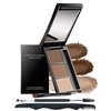 Eyebrow Powder Makeup Kit-3 Colors Eye Brow Powder Palette Long-Lasting Waterproof, Dark/light Brown Brow Filler, Fill & Sculpt Full Eyebrows for Women, With Mirror, Brow Brush & Razor-Set 02