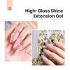 Beetles Poly Extension Gel Nail Kit, 4 Colors Nude Pink Neutral Poly Nail Gel With Base Top Coat Trendy Nail Art Design Nail Manicure Enhancement All In One Poly Nail Gel Kit