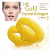 KlsyChry 24K Gold Gel Crystal Collagen Lip and Eye Mask, 5 Pairs Gold Eye Mask Patches and 5 Pcs Gold Lip Mask Pads for Moisturizing, Anti Wrinkle, Anti Aging, Hydrating Lips and Eyes