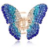 1 Piece Crystal Rhinestones Butterfly Hair Claw Clip Metal Jaw Claw Hair Clip Small Butterfly Design Bow Hair Claw Gripper for Girl Women Metal Butterfly Hair Clips(Blue)