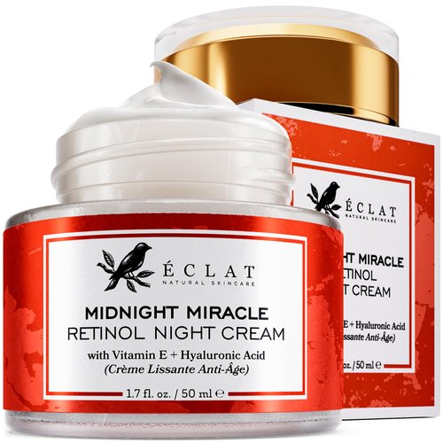 Retinol Night Cream - 2.5% Retinol with 2.5% Hyaluronic Acid - Retinol Face Moisturizer to Boosts...